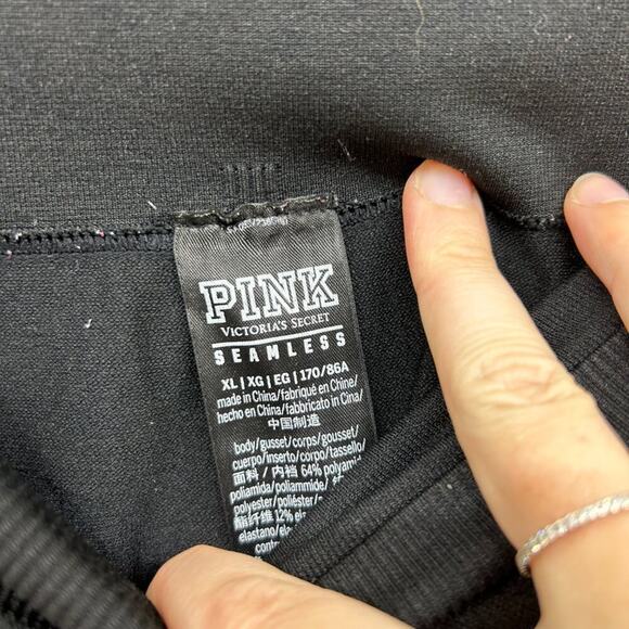 PINK Victoria's Secret Black High Rise Stretch Seamless Leggings XL Activewear - Picture 5 of 6